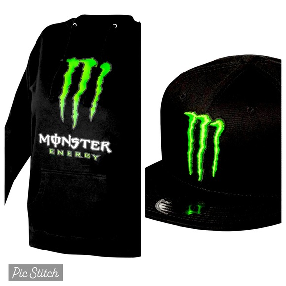 Monster Energy Hoodie + Snapback Hat - Men’s Large Brand New! Unleash The Beast! - Picture 1 of 8